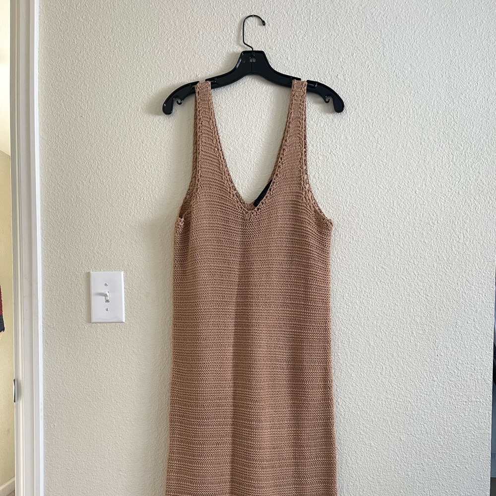 Beige Knit Maxi Dress